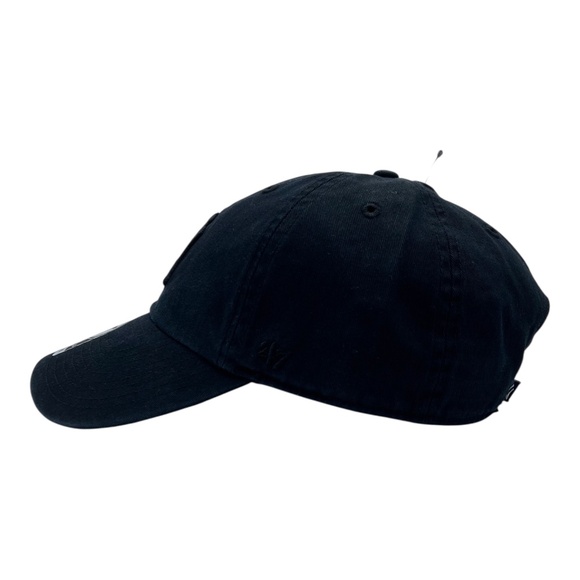 New York Yankees MLB  '47 Brand Clean up Adjustable Strap Hat/Cap Black on Black - Picture 2 of 9